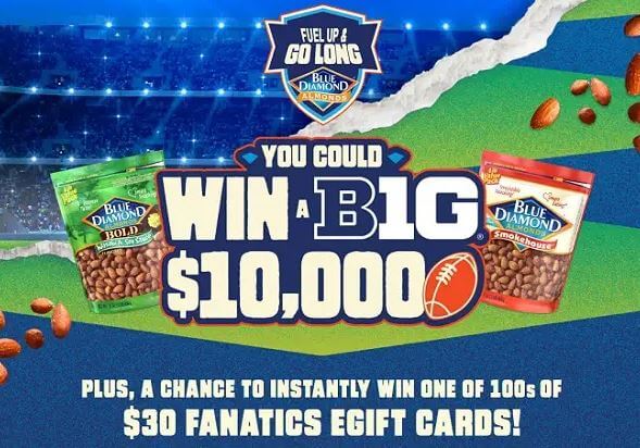 Blue Diamond cash prize sweepstakes