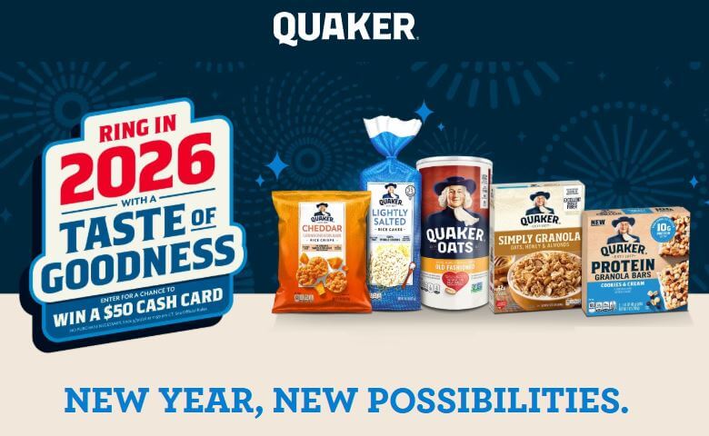 Quaker New Year New You Sweepstakes – Win a $50 Cash Card!